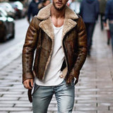 Sfit 2020 Mens Leather Jackets  Motorcycle Jacket PU Business Thick Warm Fur Collar Winter Faux Biker Coats Windproof
